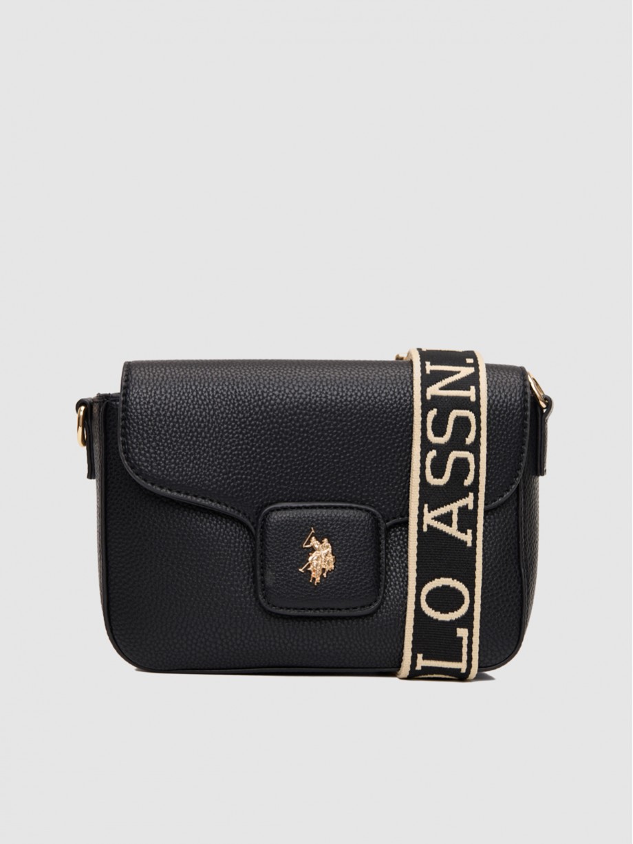 New Mansion Flap Crossbody μαύρη