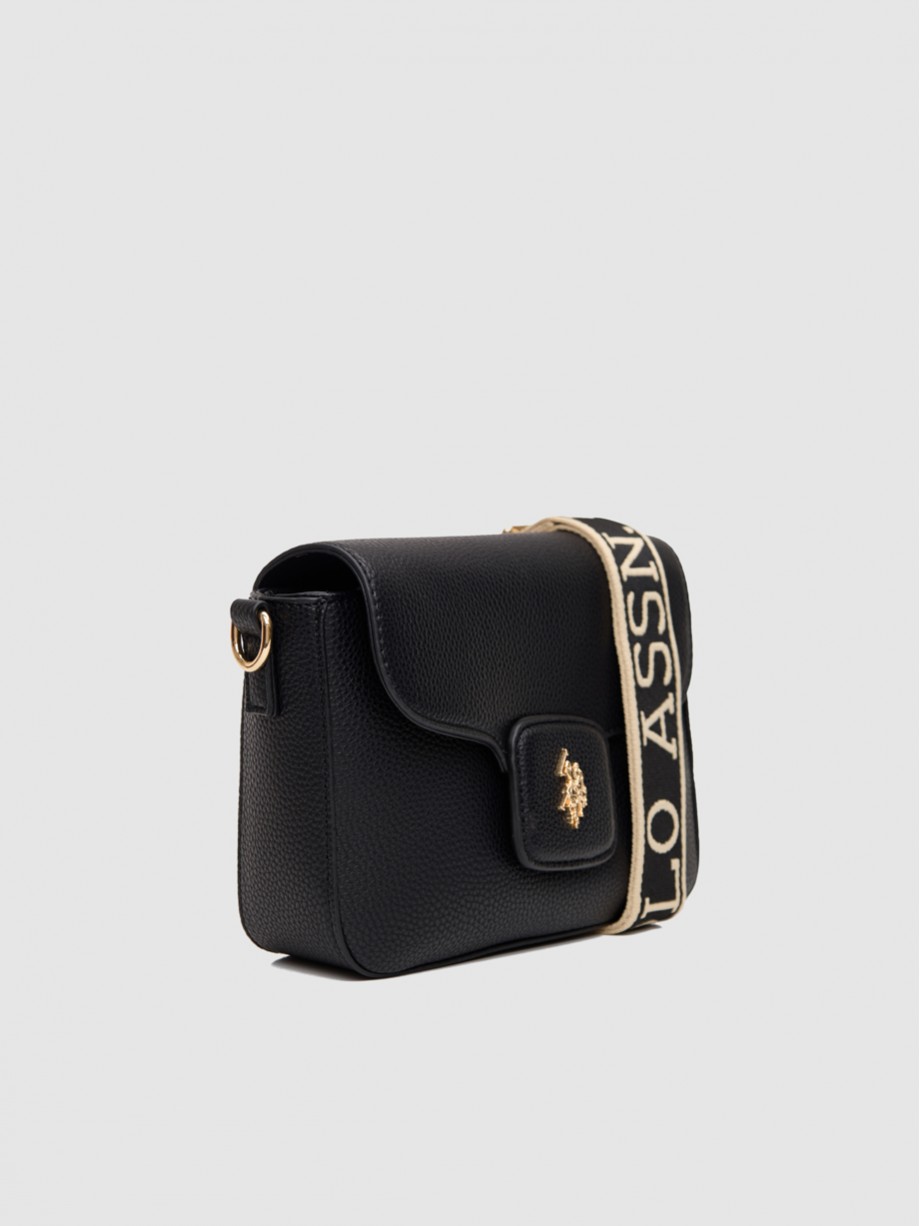 New Mansion Flap Crossbody μαύρη